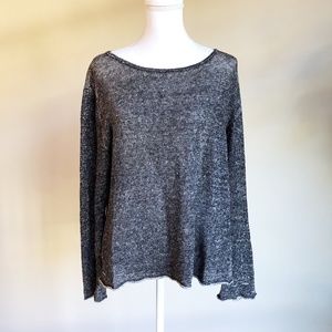 Bryn Walker Large L Marl Grey Scoopneck Sweater